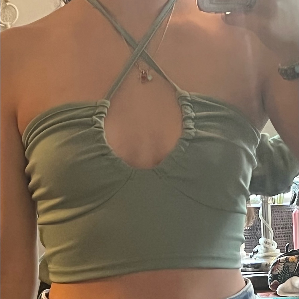 Cute green summer halter top!